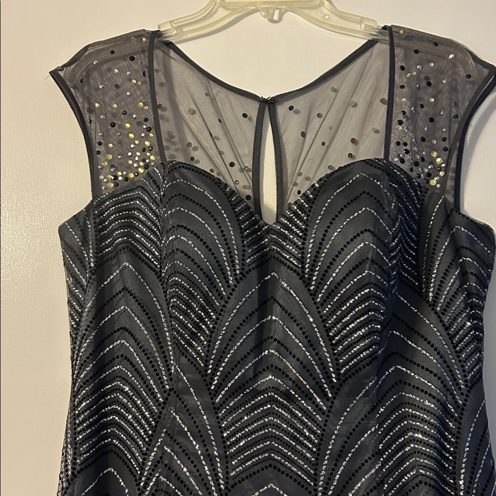 Elegant Black and Silver Beaded Dress